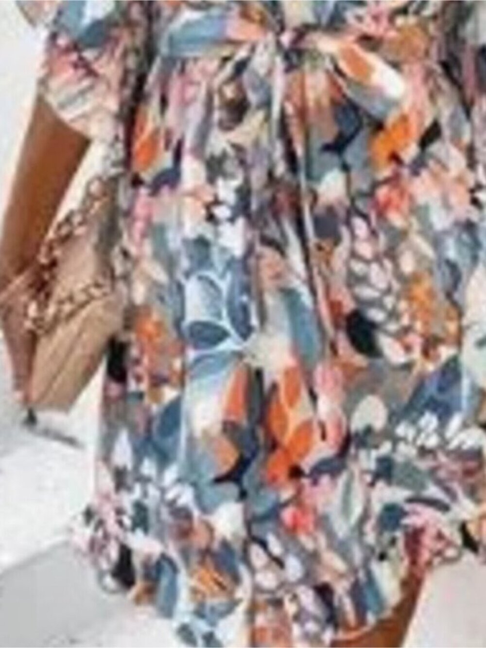 Printed Surplice Half Sleeve Dress